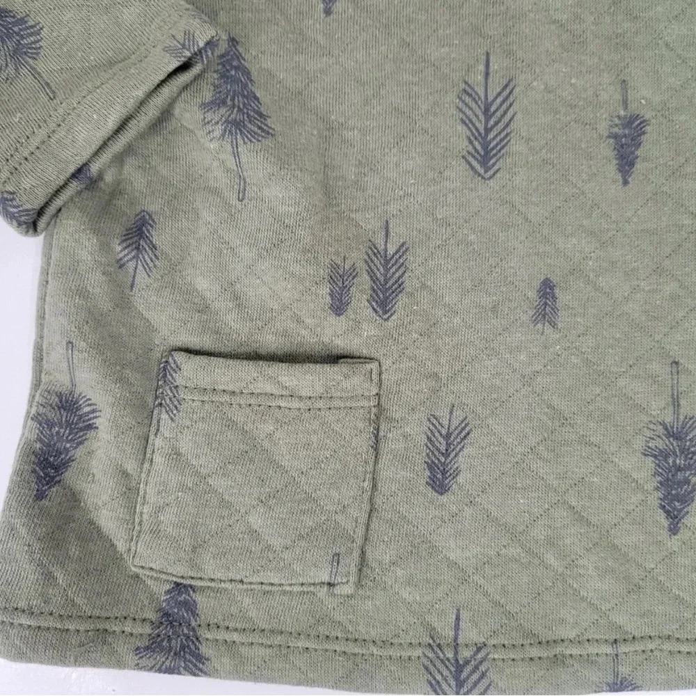 😍New! Baby 2pc Quilted Pullover & Leggings Set, Green- Boy or Girl Unisex - Picture 6 of 10